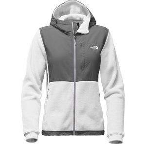North Face Denali Hooded Fleece Jacket White Small